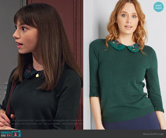 Made Meaningful Collared Sweater by Modcloth worn by Molly (Lauren Lindsey Donzis) on No Good Nick