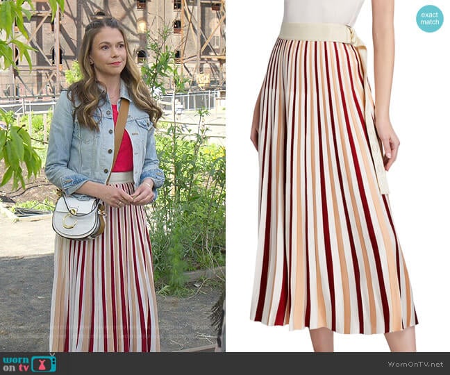 Pleated Midi Skirt by Moncler worn by Liza Miller (Sutton Foster) on Younger