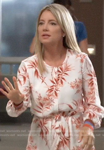 Nina’s white and red floral dress on General Hospital