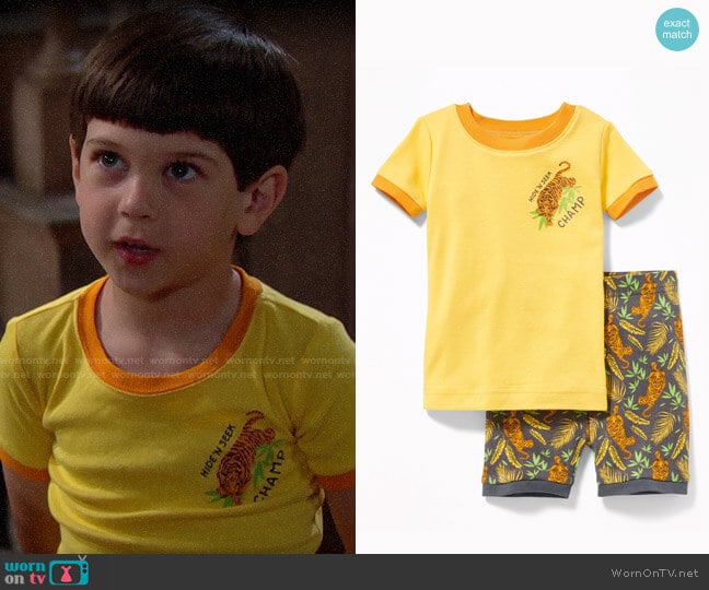 Old Navy Boys Hide n Seek Champ Tiger Sleep Set worn by Douglas on The Bold and the Beautiful