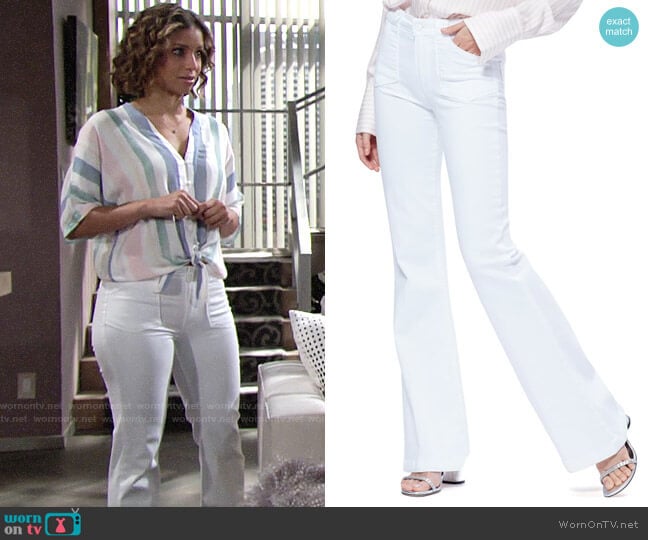 Paige Genevieve Flare Utility Pants worn by Elena Dawson (Brytni Sarpy) on The Young and the Restless