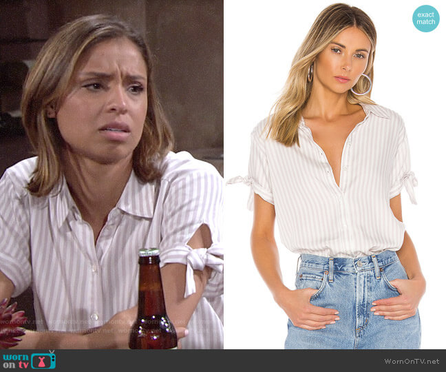 Paige Avery Shirt worn by Elena Dawson (Brytni Sarpy) on The Young and the Restless