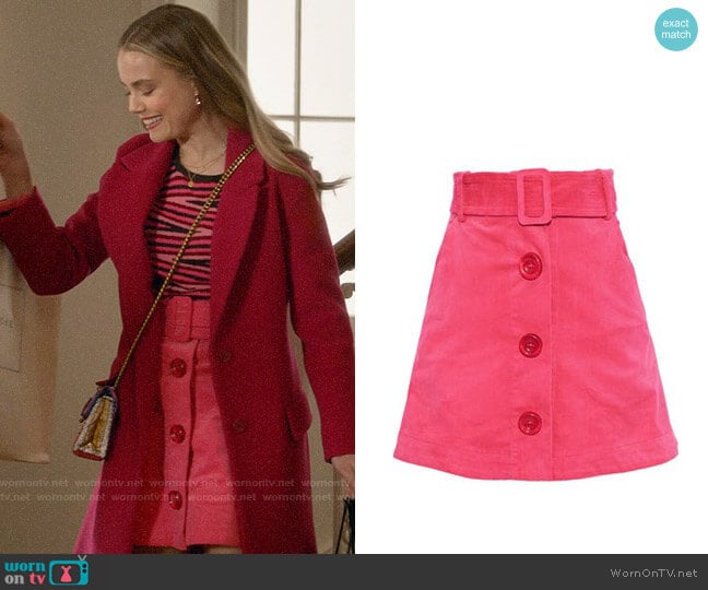 Paper London Wallace Skirt worn by Ainsley Howard (Rebecca Rittenhouse) on Four Weddings and a Funeral