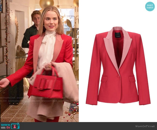 Pinko Two Tone Blazer worn by Ainsley Howard (Rebecca Rittenhouse) on Four Weddings and a Funeral