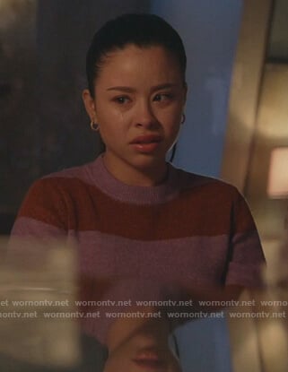 Mariana’s purple striped sweater on Good Trouble