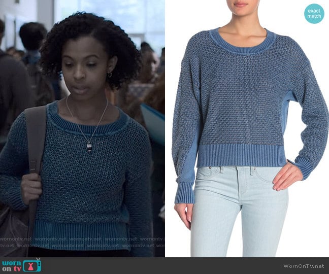 Kyra Metallic Crew Neck Sweater by Rag & Bone worn by Ani (Grace Saif) on 13 Reasons Why