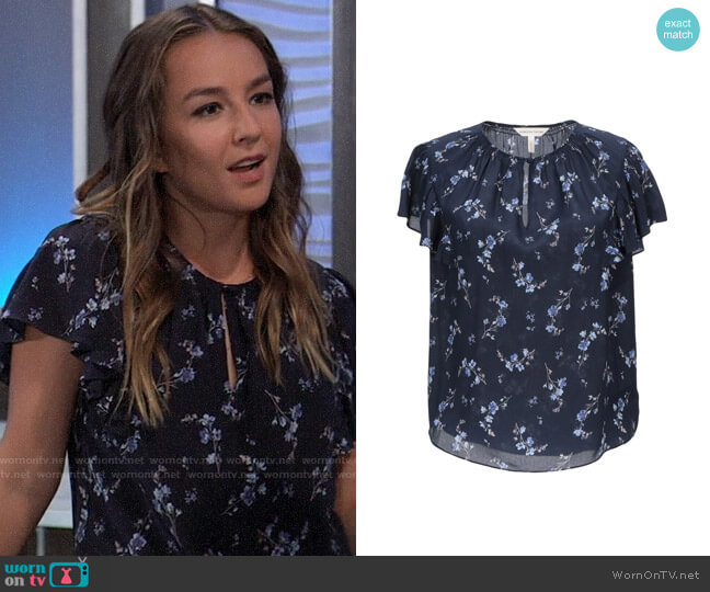 Rebecca Taylor Floral Blouse worn by Kristina Corinthos (Lexi Ainsworth) on General Hospital