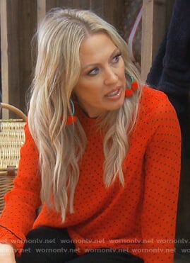 Braunwyn's red polka dot blouse on The Real Housewives of Orange County