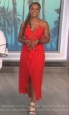 Eve’s red wrap dress on The Talk