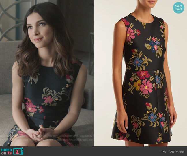 Floral Jacquard Dress by RED Valentino worn by Alicia Mendoza (Denyse Tontz) on Grand Hotel
