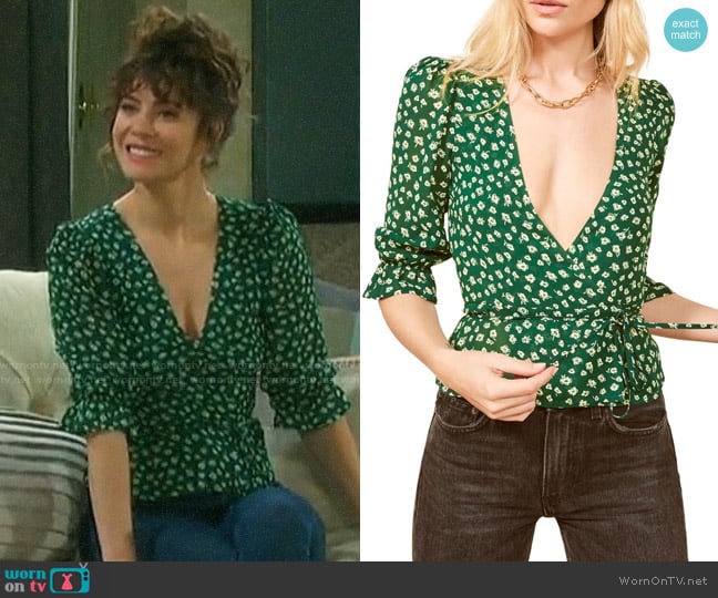 Reformation Emma Top worn by Sarah Horton (Linsey Godfrey) on Days of our Lives