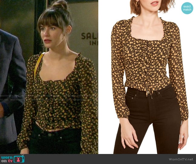 Reformation Italia Top worn by Sarah Horton (Linsey Godfrey) on Days of our Lives