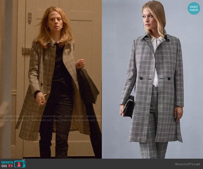 Reiss Eden Check Mac worn by Gemma (Zoe Boyle) on Four Weddings and a Funeral