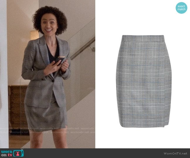 Reiss Joss Skirt worn by Maya (Nathalie Emmanuel) on Four Weddings and a Funeral