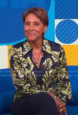 Robin’s leaf print blouse on Good Morning America