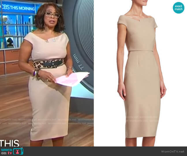 Darley Dress by Roland Mouret worn by Gayle King on CBS Mornings