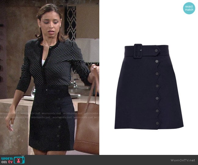 Sandro Laurene Skirt worn by Elena Dawson (Brytni Sarpy) on The Young and the Restless