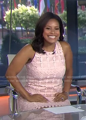 Sheinelle's pink sleeveless lace dress on Today