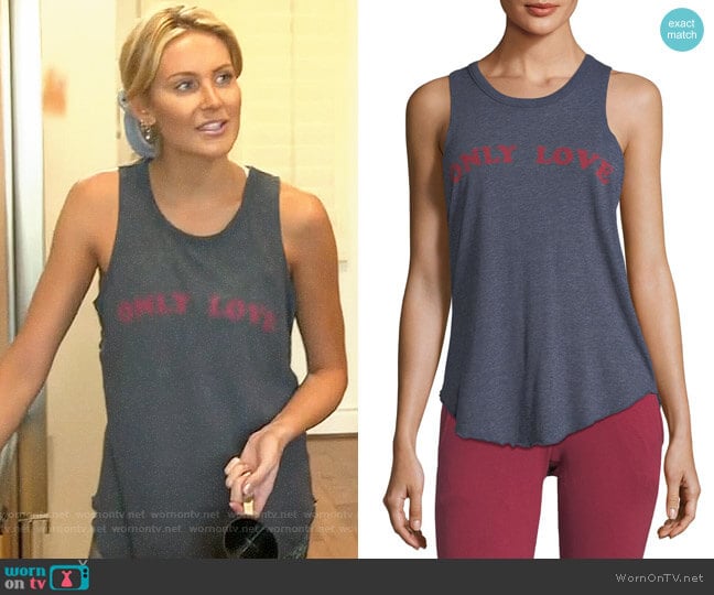 Spiritual Gangster Only Love Open-Back Studio Performance Tank worn by Stephanie Pratt (Stephanie Pratt) on The Hills New Beginnings