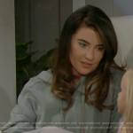 Steffy’s green cropped hoodie on The Bold and the Beautiful