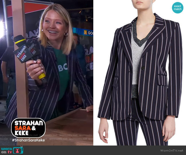 Striped Stretch Blazer by Derek Lam 10 Crosby worn by Sara Haines on Good Morning America