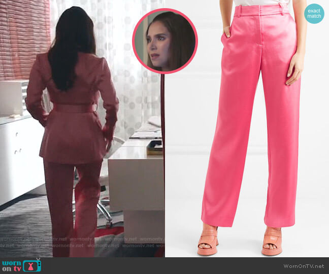WornOnTV: Gigi’s pink satin belted suit on Grand Hotel | Roselyn ...