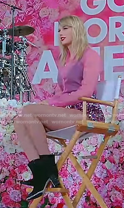 Taylor Swift's pink sheer blouse on Good Morning America