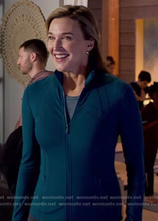 Nora’s teal jacket on 13 Reasons Why