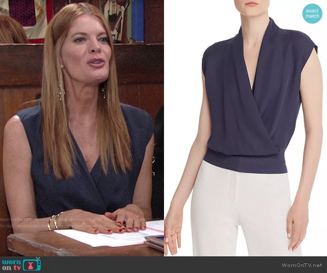 Theory Draped Silk Top worn by Phyllis Summers (Michelle Stafford) on The Young and the Restless