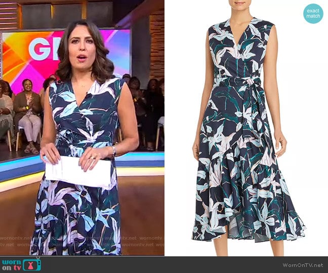 Printed Wrap Dress by Tory Burch worn by Cecilia Vega on Good Morning America