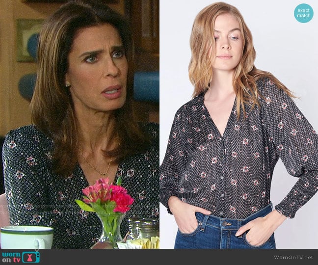 Veronica Beard Maree Blouse worn by Hope Williams (Kristian Alfonso) on Days of our Lives