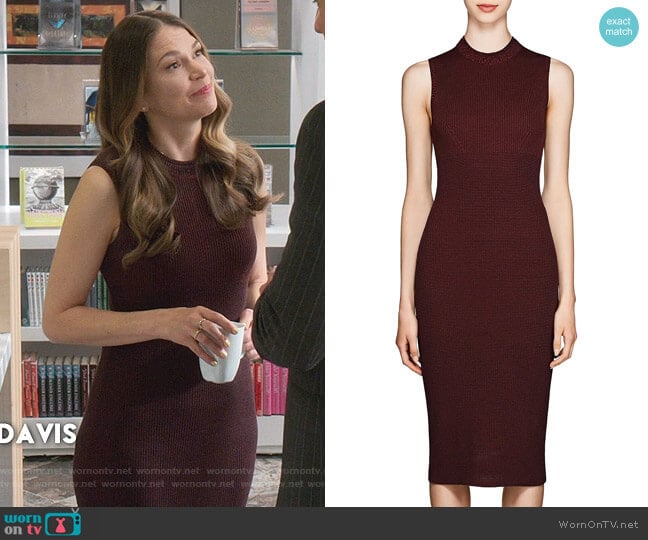 Rib-Knit Cotton-Blend Midi-Dress by Victoria Beckham worn by Liza Miller (Sutton Foster) on Younger