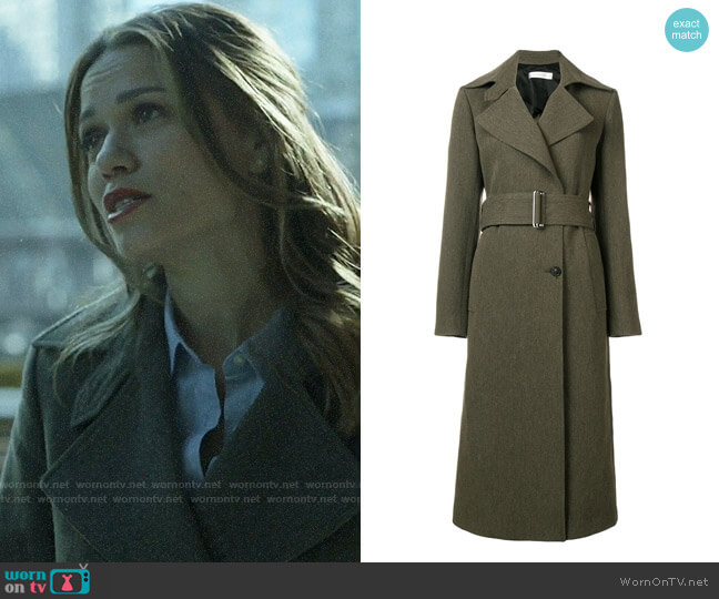 Victoria Beckham Fitted Trench Coat worn by Keri Allen (Bethany Joy Lenz) on Pearson