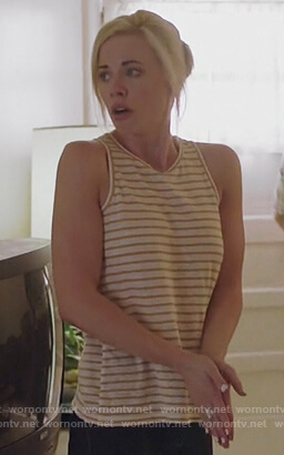Kelly Anne's striped tank top on Queen of the South