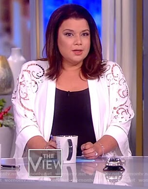 Ana’s white eyelet kimono jacket on The View