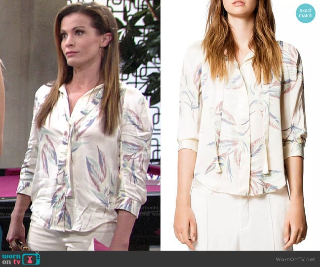 Zadig & Voltaire Touch Paradise Tunic worn by Chelsea Lawson (Melissa Claire Egan) on The Young and the Restless