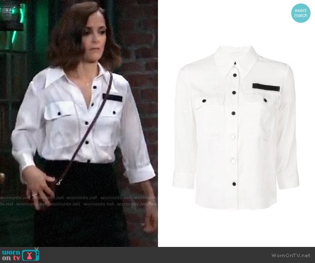 Zadig & Voltaire Toast Shirt worn by Hayden Barnes (Rebecca Budig) on General Hospital