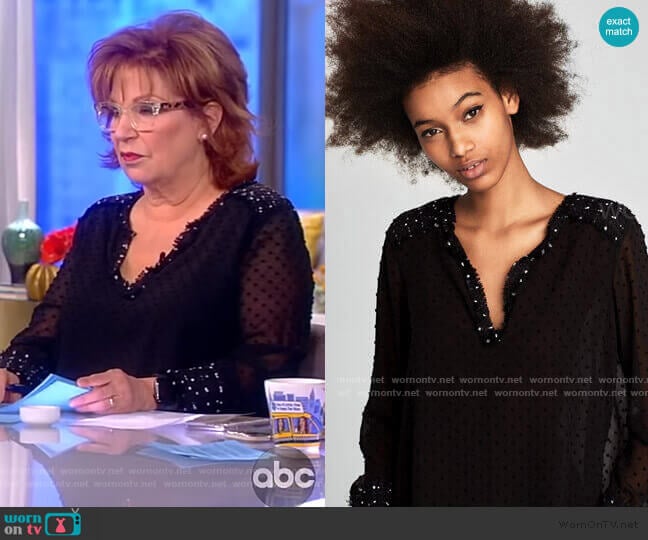 Mesh Embellished Top by Zara worn by Joy Behar on The View