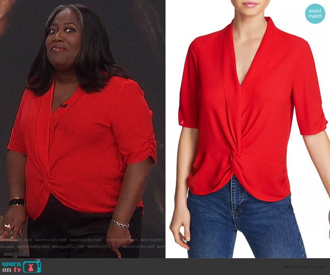 Twist-Front Blouse by 1.State worn by Sheryl Underwood on The Talk