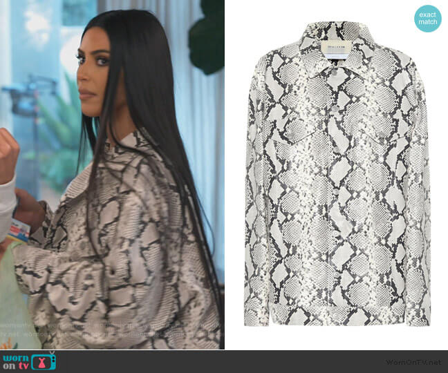 Snakeskin Embossed Leather Jacket by ALYX worn by Kim Kardashian on Keeping Up with the Kardashians