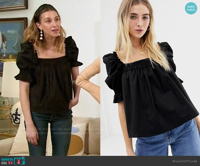 ASOS DESIGN Square Neck Long Sleeve Top in Cotton worn by Whitney Port (Whitney Port) on The Hills New Beginnings