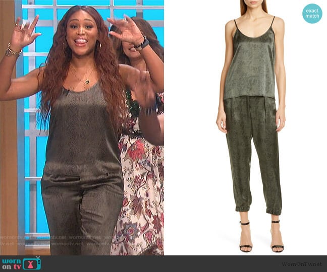 Snake Print Silk Camisole and pants by Anthony Thomas Melillo worn by Eve on The Talk