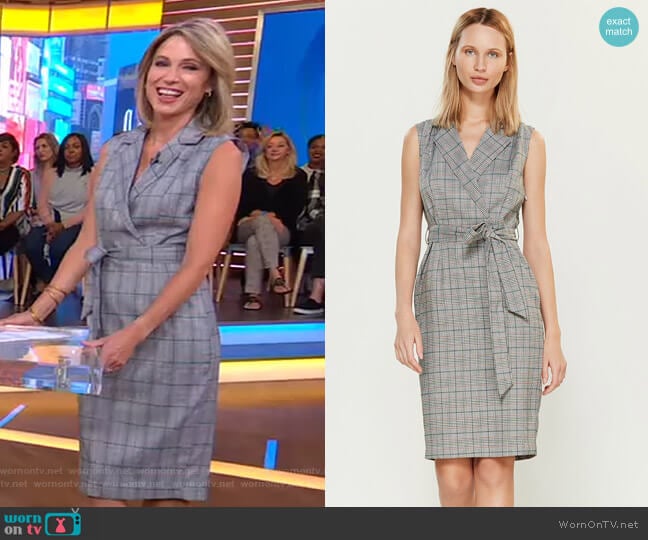 Jess Sleeveless Trench Dress by Alexia Admor worn by Amy Robach on Good Morning America