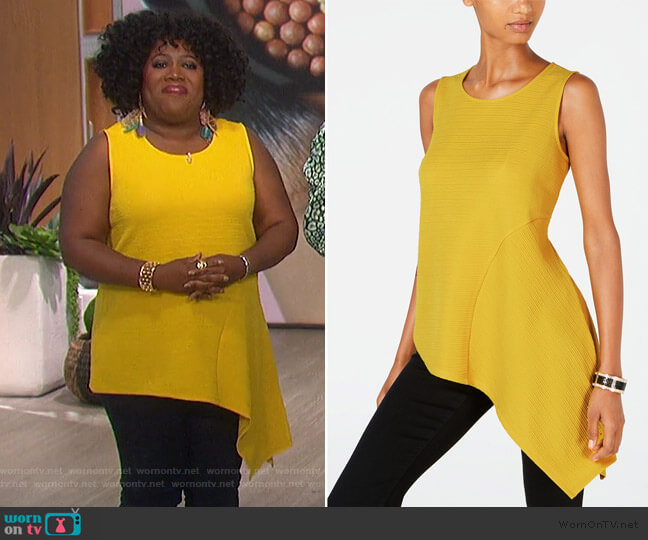 Asymmetrical-Hem Top by Alfani worn by Sheryl Underwood on The Talk