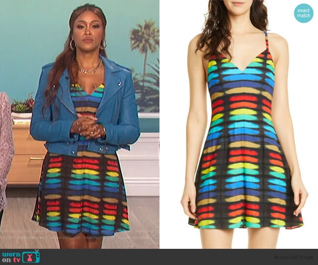 Alves Fit & Flare Cocktail Dress by Alice + Olivia worn by Eve on The Talk