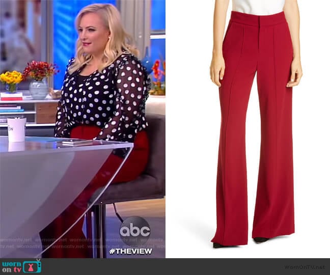 Dylan High-Waist Wide-Leg Pants by Alice + Olivia worn by Meghan McCain on The View