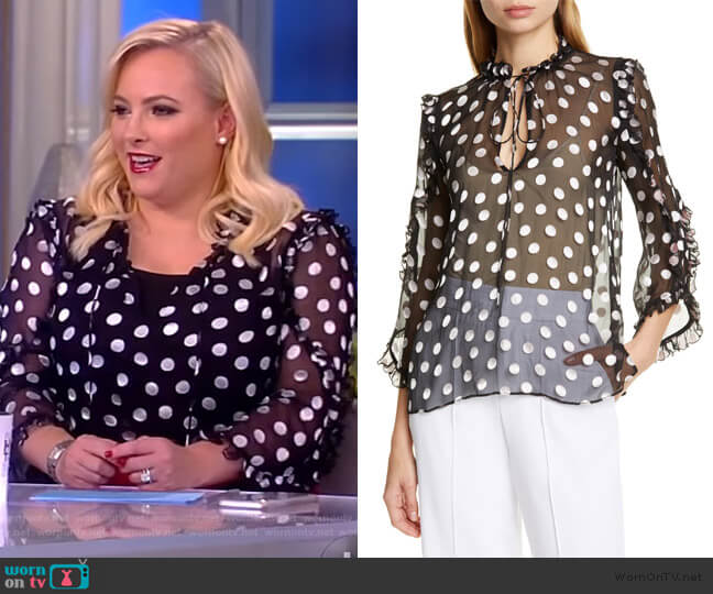 Julius Ruffle Polka Dot Blouse by Alice + Olivia worn by Meghan McCain on The View