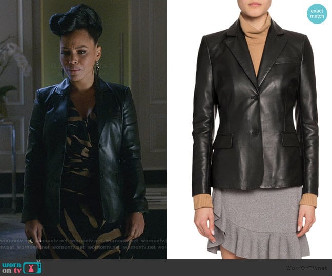 Single-Breasted Leather Blazer worn by Tegan Price (Amirah Vann) on How to Get Away with Murder