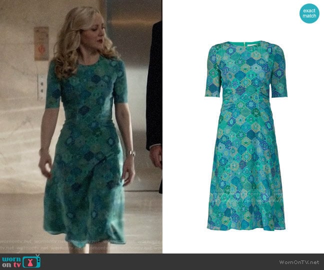 Altuzarra Tile Print Dress worn by Marissa Morgan (Geneva Carr) on Bull