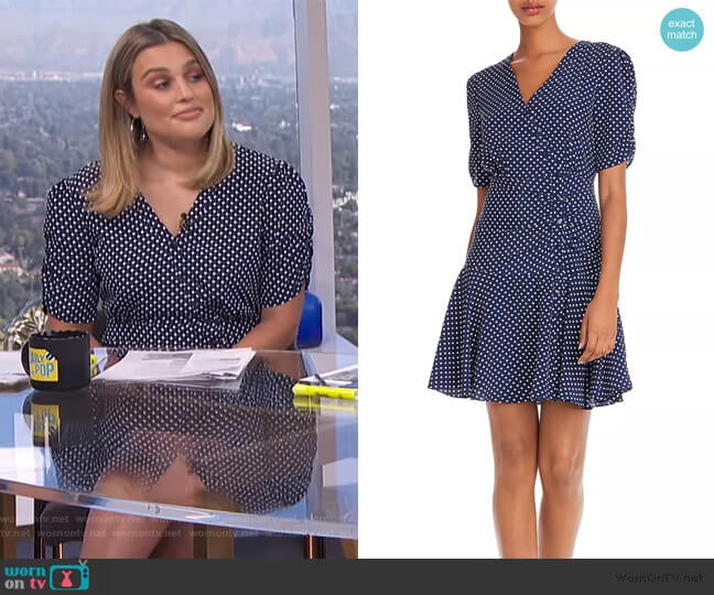 Button-Front Polka Dot Dress by Aqua worn by Carissa Loethen Culiner on E! News